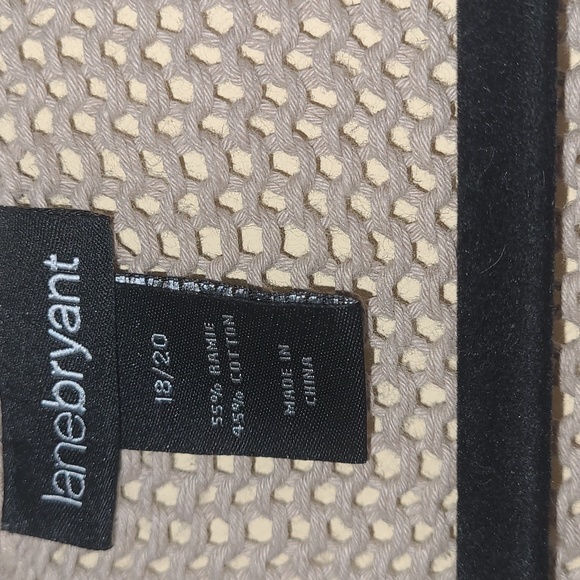 Plus Ramie/Cotton Cardigan Sweater, Lane Bryant 18/20, Taupe - Picture 2 of 11